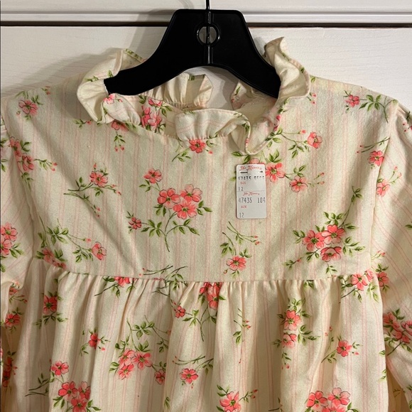 Vintage Her Majesty NWT Girls Long Sleeve Pink Floral Print Nightgown Size 12 - Picture 3 of 15
